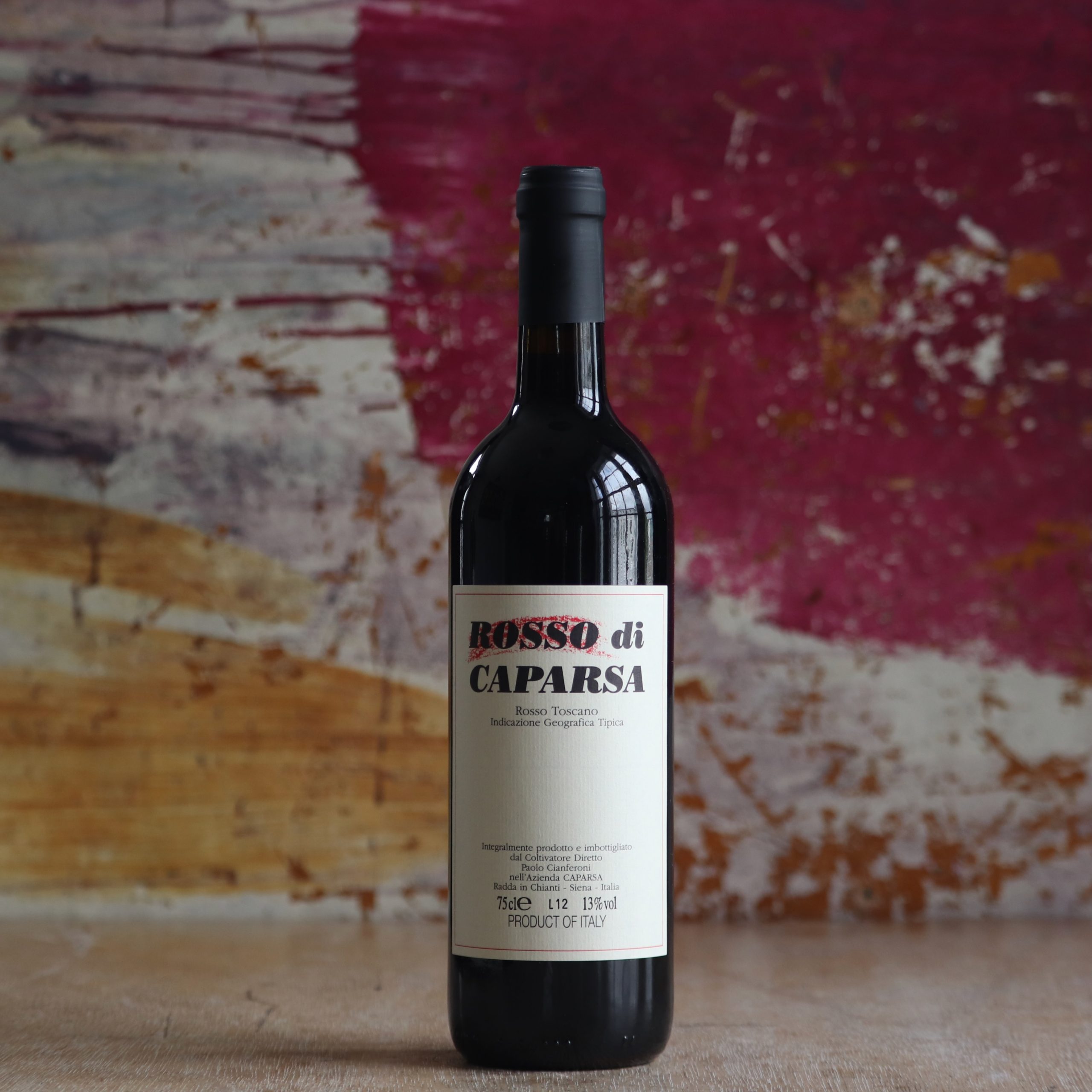 A bottle of Rosso di Caparsa